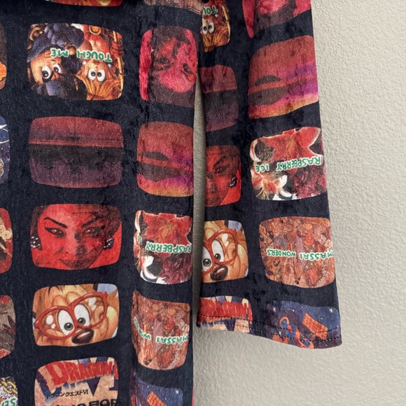 Vintage 90s Y2K Tripp NYC DAANG GOODMAN Anime Geisha Cartoon Maxi Dress Small - Picture 8 of 12